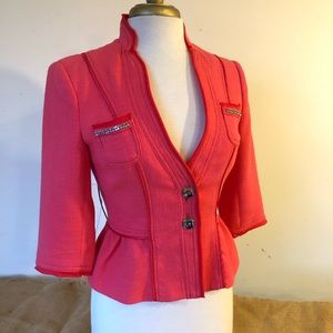 Beautiful deep coral detailed blazer